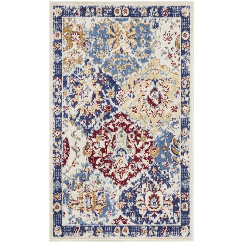 Lizoz Power Loomed Distressed Non Skid Stain Resistant Area Rug By HomeRoots