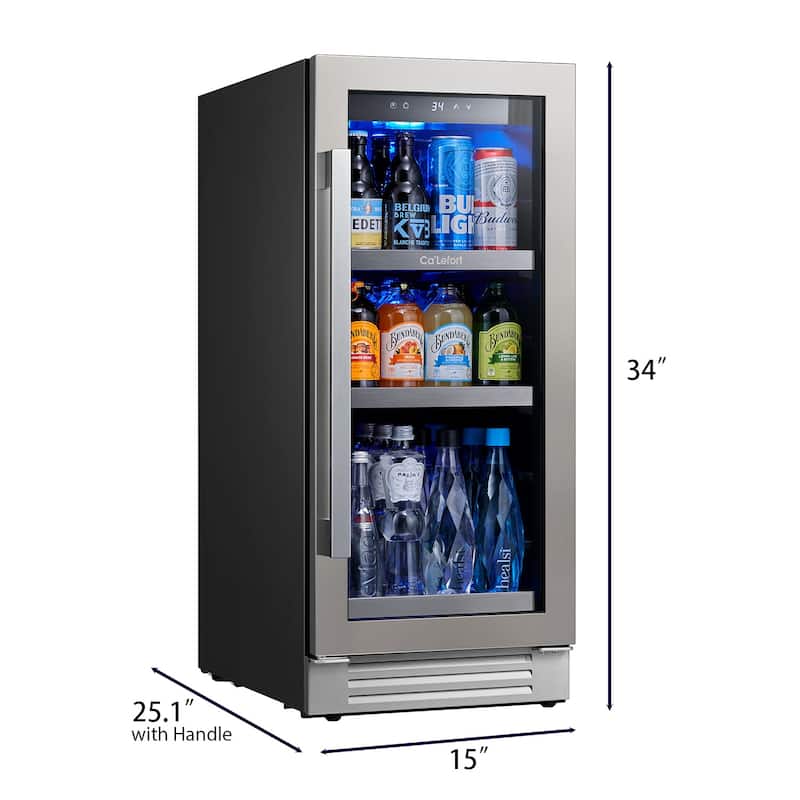 15 Inch 80 Can Built-in/ Freestanding Beverage Cooler
