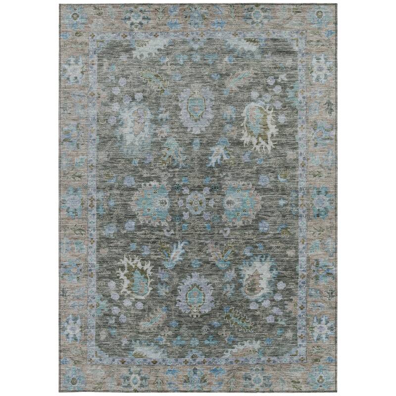 HomeRoots Floral Traditional Rectangle Outdoor Rug