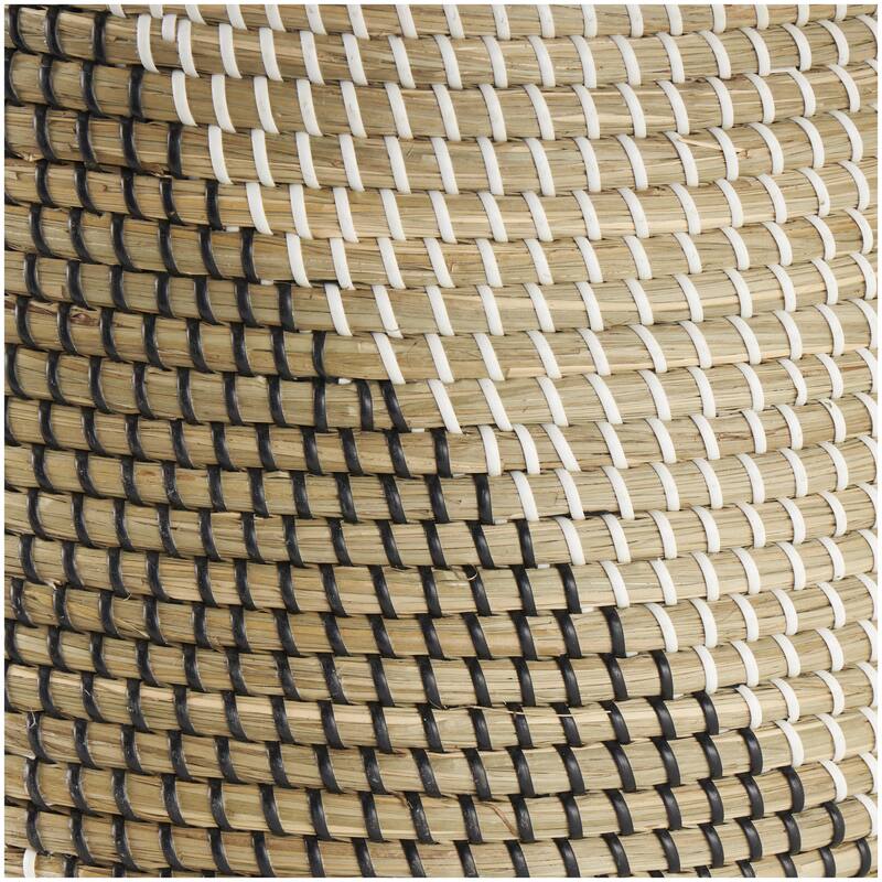Seagrass Handmade Diagonal Striped Decorative and Functional Storage Basket - Set of 2 Brown - Roche River Decor