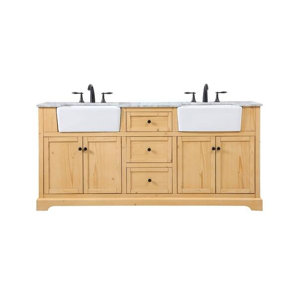 slide 1 of 1, Elegant Lighting VF60272D Franklin 72" Free Standing Double Basin Natural Wood - Wood Finish