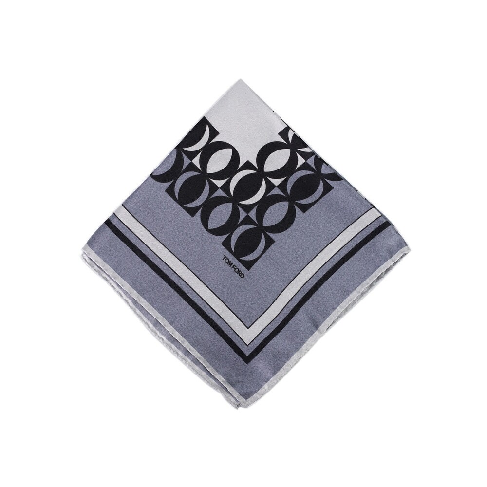 Shop Tom Ford Light Grey Blue Circle Abstract Silk Pocket Square Free Shipping On Orders Over 45 Overstock 21869185