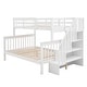 preview thumbnail 8 of 12, Stairway Design Twin-Over-Full Bunk Bed with Storage and Guard Rail for Bedroom