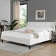 preview thumbnail 63 of 202, Aspen Mid-Century Modern Performance Fabric Low Profile Upholstered Platform Bed