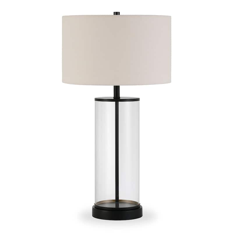 Rowan Classic Glass Table Lamp with Linen Shade (Optional Finishes)