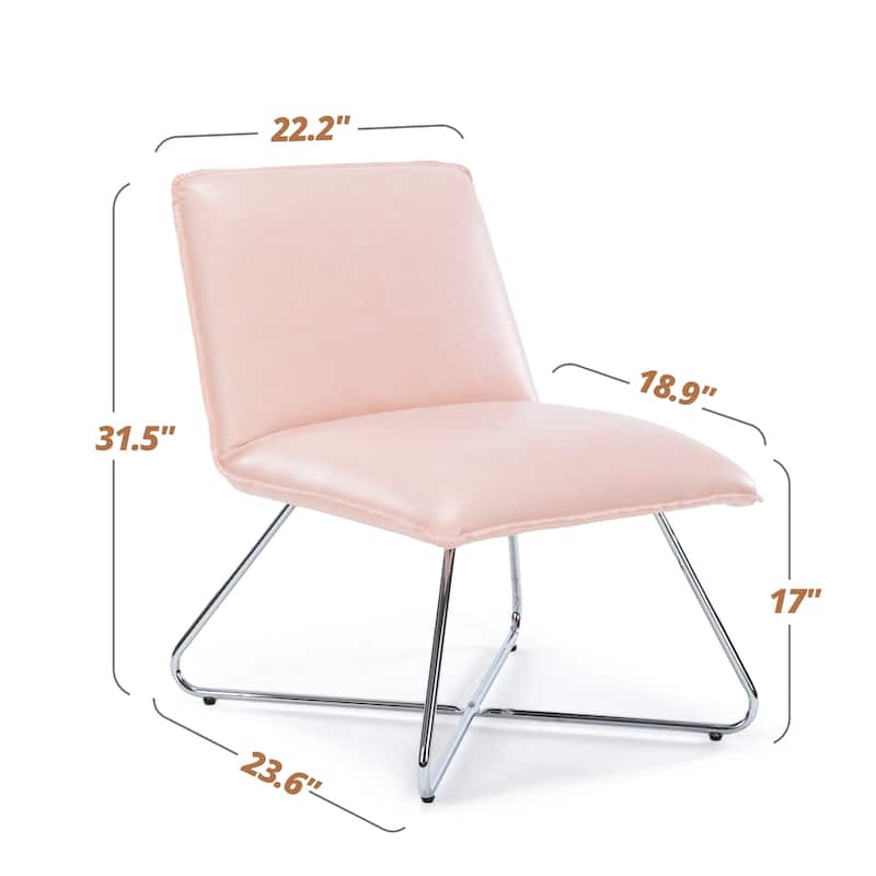 LUE BONA Mid Century Faux Leather Accent Chair With Adjustable Backrest - 31.5'' H X 22.2'' W X 23.6'' D