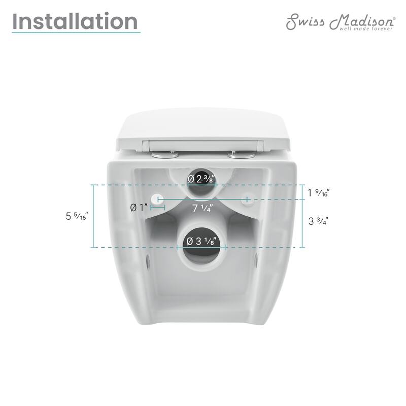 Ivy Wall Hung Elongated Toilet Bowl 0.8/1.28 GPF Dual Flush