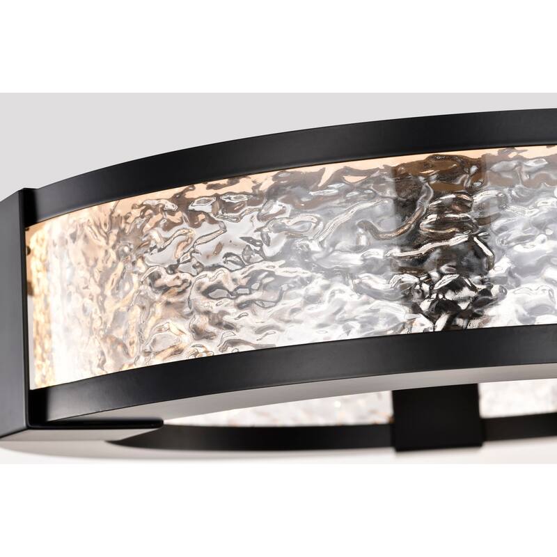 Darrow - 13 Inch LED Flush Mount - Matte Black - Acrylic Panels