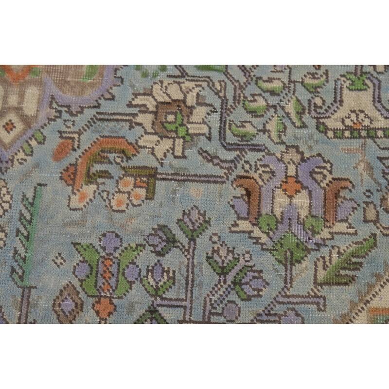 Traditional Tabriz Persian Area Rug Hand-Knotted Geometric Wool Carpet - 6'7"x 9'10"