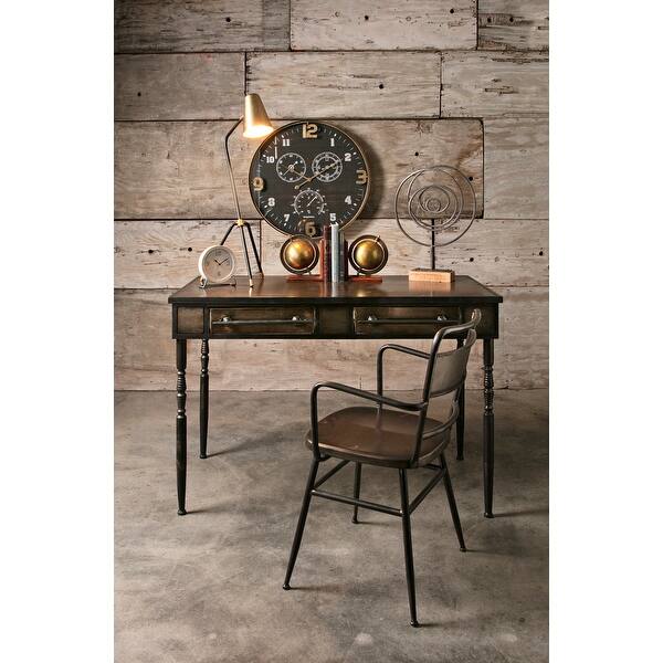 Shop 7 Gray And Black Rustic Finish Decorative Desk Clock With