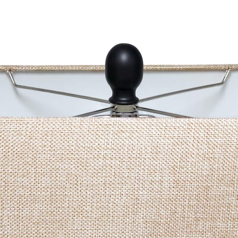27.5" Tall Rectangular Shade Table Lamp Chrome Base 3-Way Switch Perfect for Desk or Living Room - 15”L x 8”W x 27.50”H