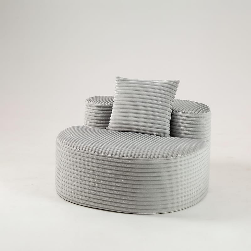 Floor Standing Single Sofa Chair Accent Chair Corduroy Barrel Chair