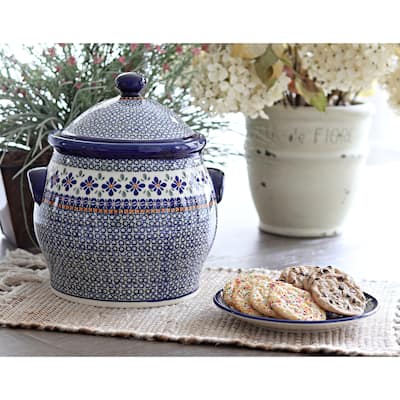 Blue Rose Polish Pottery 1101 Zaklady Cookie Jar