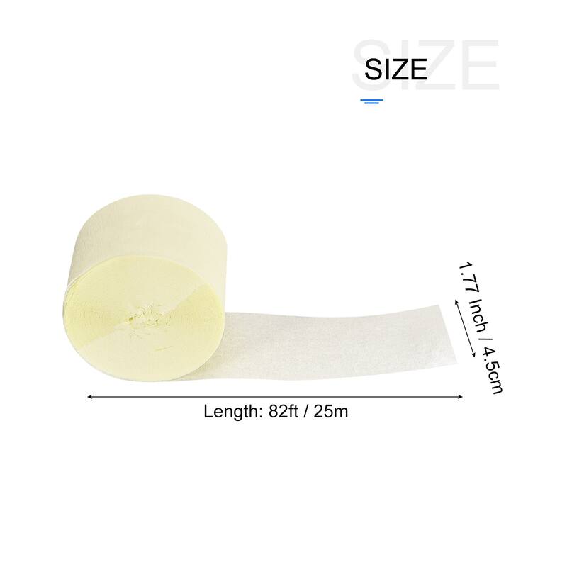 5pcs Crepe Paper Streamer Decoration 82ft Long 1.77 Inch Wide - Cream