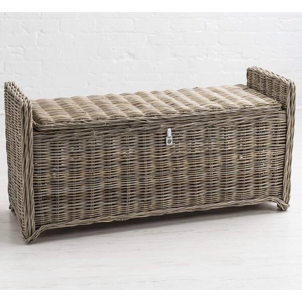 Key Largo Rattan Flip Top Storage Bench Bed Bath & Beyond 20906061