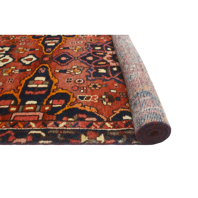 Fine Vintage Distressed Johnatha Rust/Navy Runner - 3'8" x 8'6"