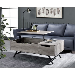 Modern Style Rectangular Lift-top Coffee Table, Gray Oak Finish Coffee ...