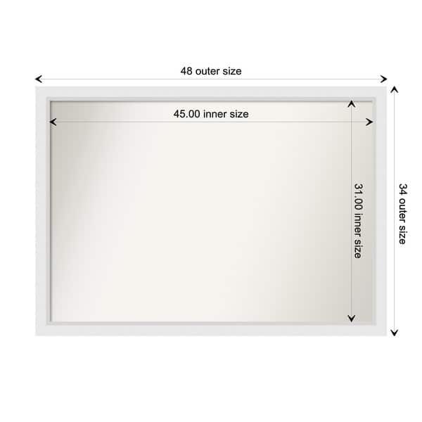 dimension image slide 72 of 93, Wall Mirror Choose Your Custom Size - Extra Large, Blanco White Wood