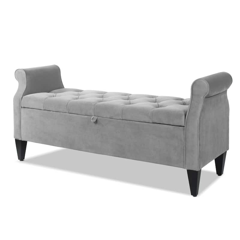 Jennifer Taylor Home Jacqueline Storage Bench - Grey