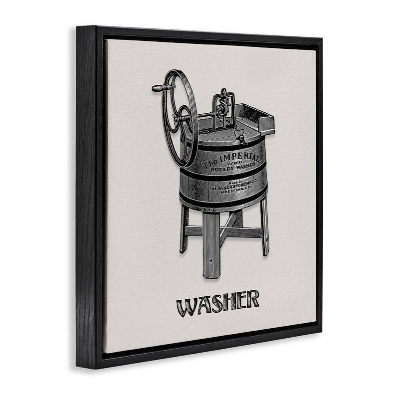 Stupell Antique Rotary Washer Framed Floater Canvas Wall Art Design By Val Rhodes