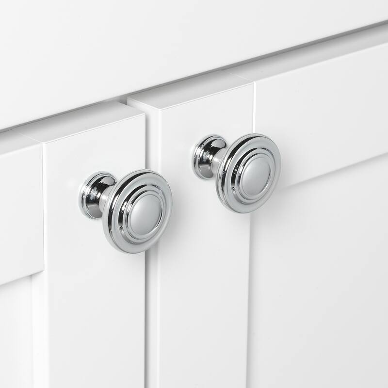 GlideRite 1.25-inch Polished Chrome 3-Ring Round Cabinet Knobs (Pack of 25)