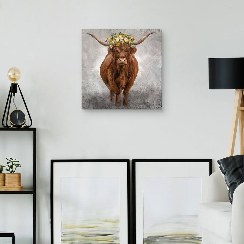 Lady Longhorn by Studio Arts Canvas Art Print