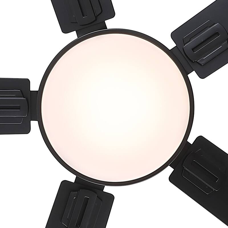 YUHAO AeroLite 48 in. Indoor White Low Profile Standard Ceiling Fan with Bright White Integrated LED Light Kit, Remote Included