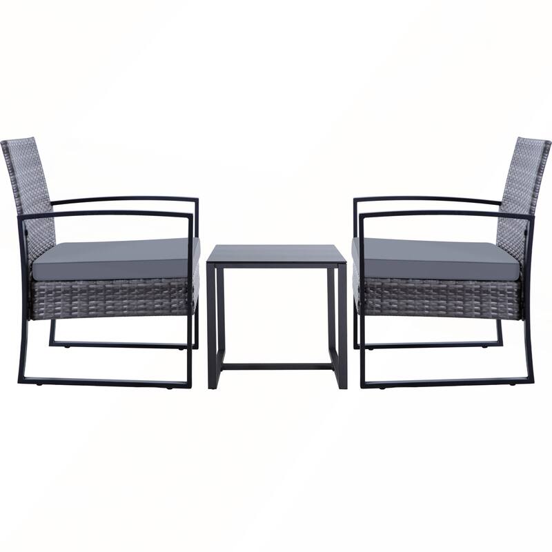 3 Piece Outdoor PE Wicker Furniture Set