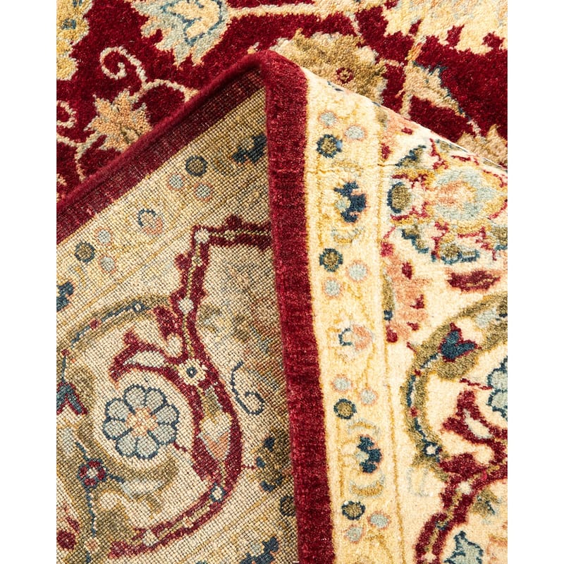 Overton Hand Knotted Wool Vintage Inspired Traditional Mogul Red Area Rug - 5 x 8
