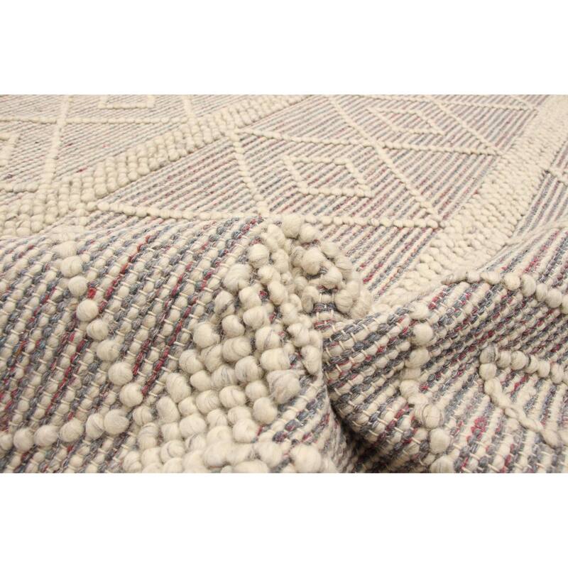 ECARPETGALLERY Braid weave Sienna Cream Wool Rug - 4'11 x 7'9