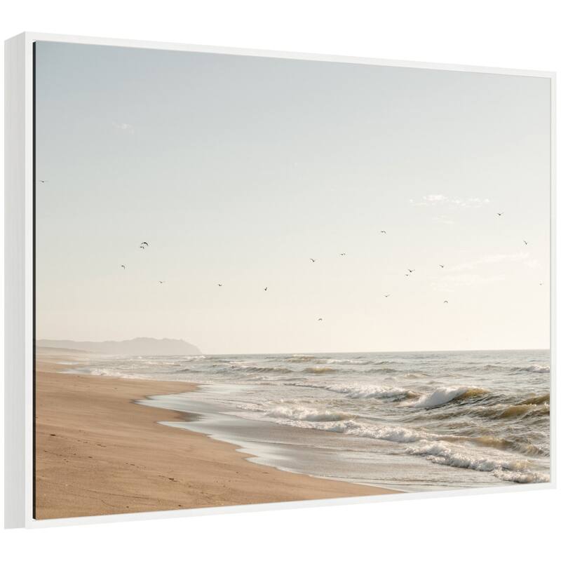 Kate and Laurel Sylvie Coastal Flight Framed Canvas by Crystal Lynn Collins - 42x32 - White