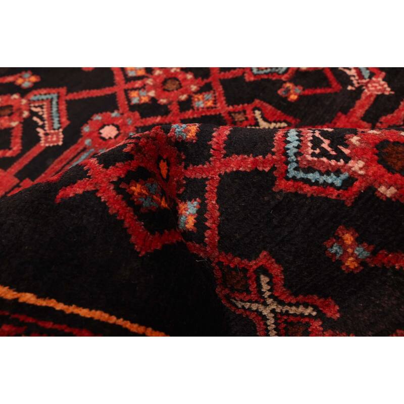 ECARPETGALLERY Hand-knotted Andelz Black, Red Wool Rug - 3'4 x 10'10