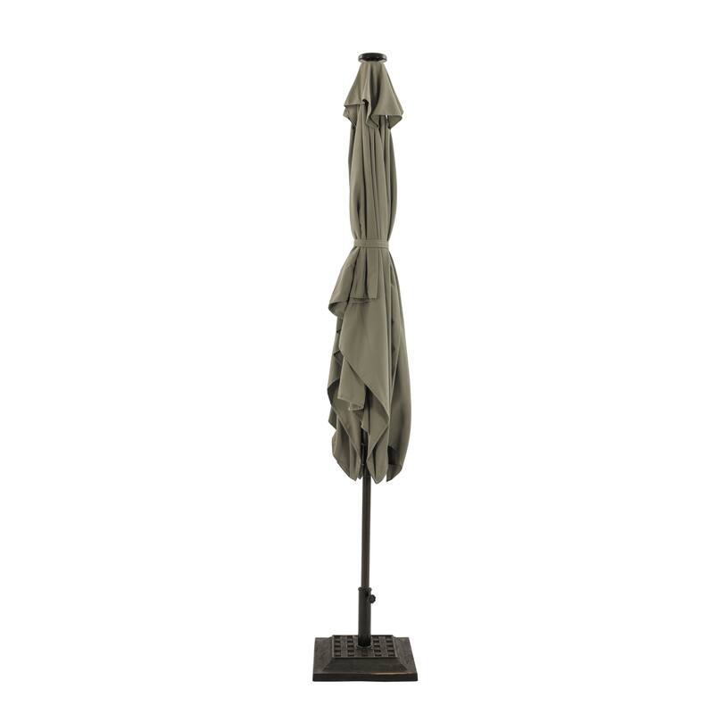 10 ft.LED Aluminum Rectanglar Market Patio Umbrella