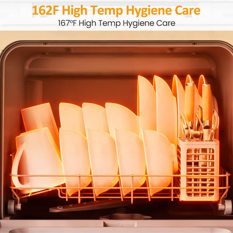 Portable Countertop Dishwasher 18", 152oz Built-in Water Tank, 6 Wash Programs - N/A