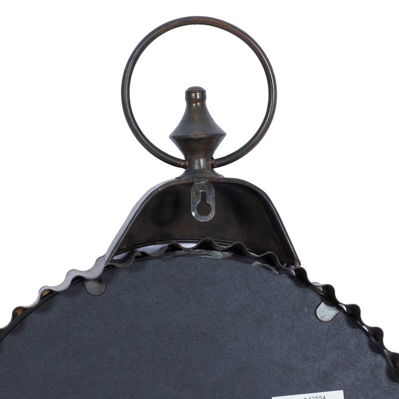 Black Metal Pocket Watch Style Decorative Wall Clock with Rope Accent