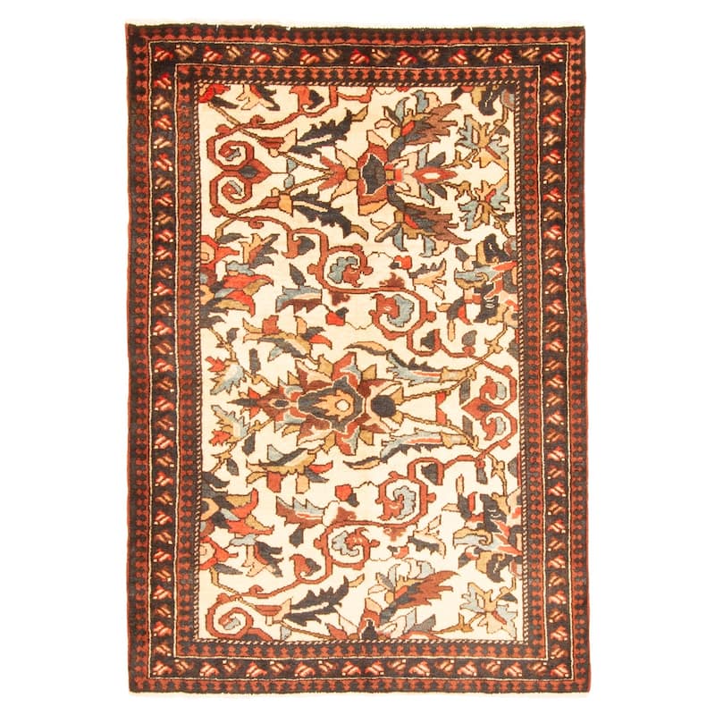 ECARPETGALLERY Hand-knotted Anadol Cream Wool Rug - 3'7 x 5'3
