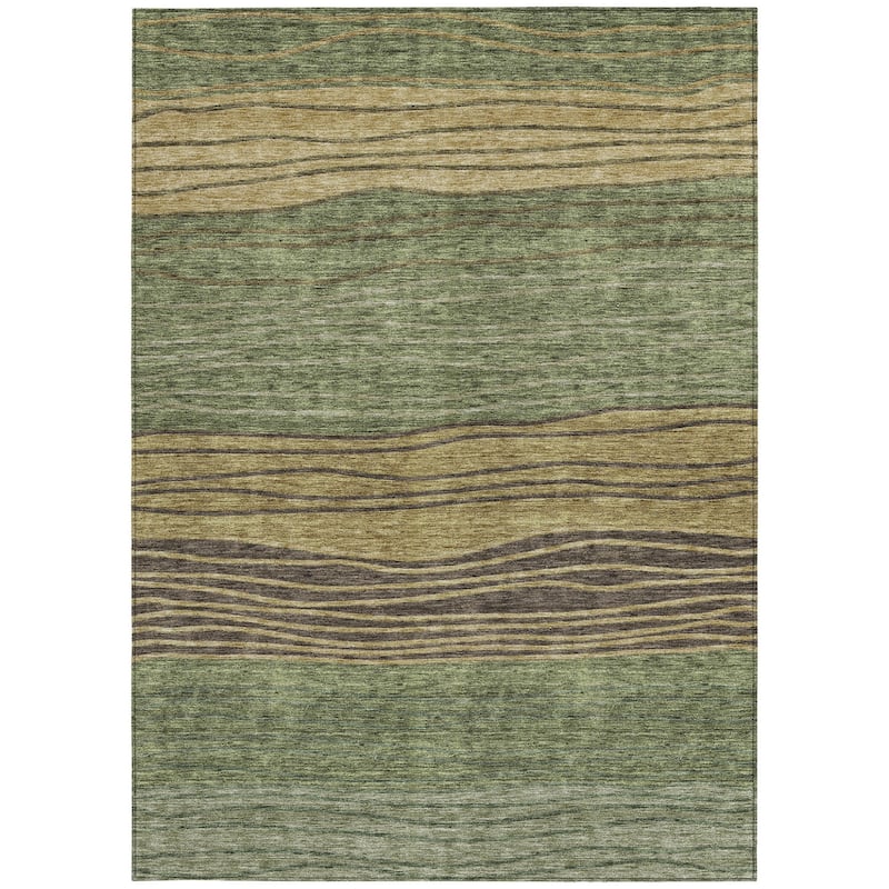 HomeRoots Striped Transitional Rectangle Outdoor Rug