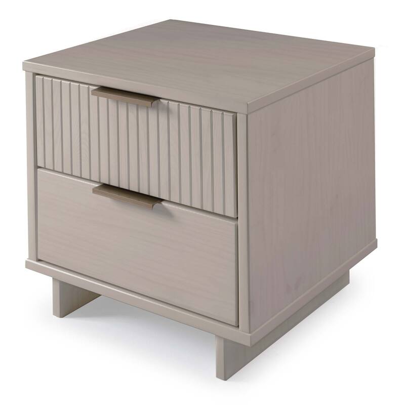 Manhattan Comfort Granville Mid Century Solid Wood 2 Drawer Nightstand Set of 2