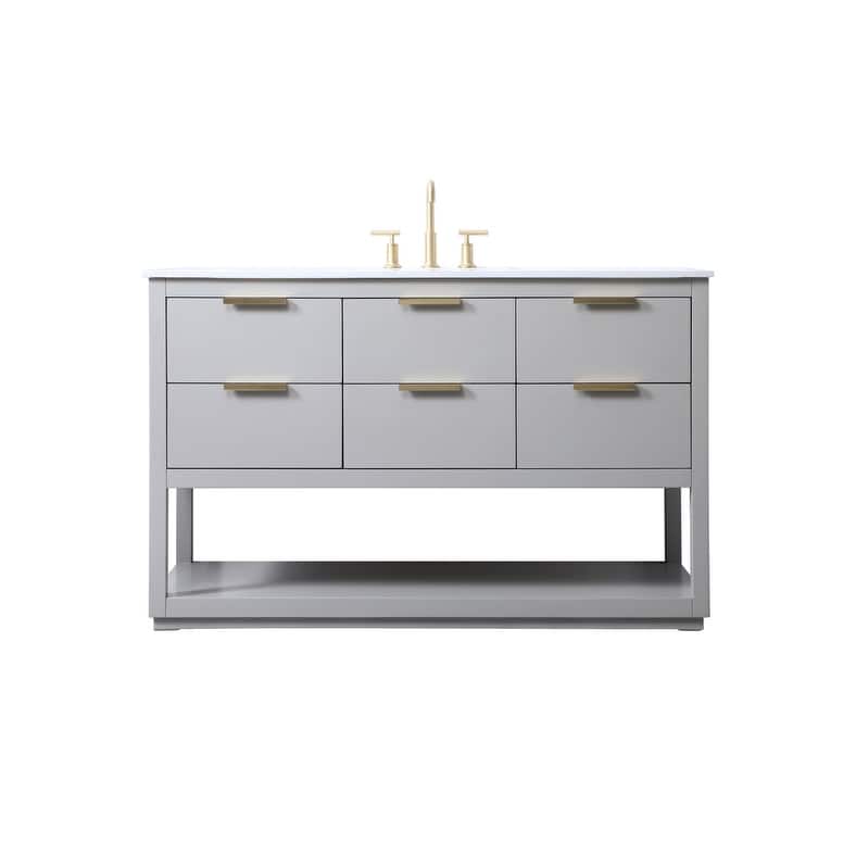 Elegant Lighting VF19254 Larkin 54" Free Standing Single Basin Vanity - Grey