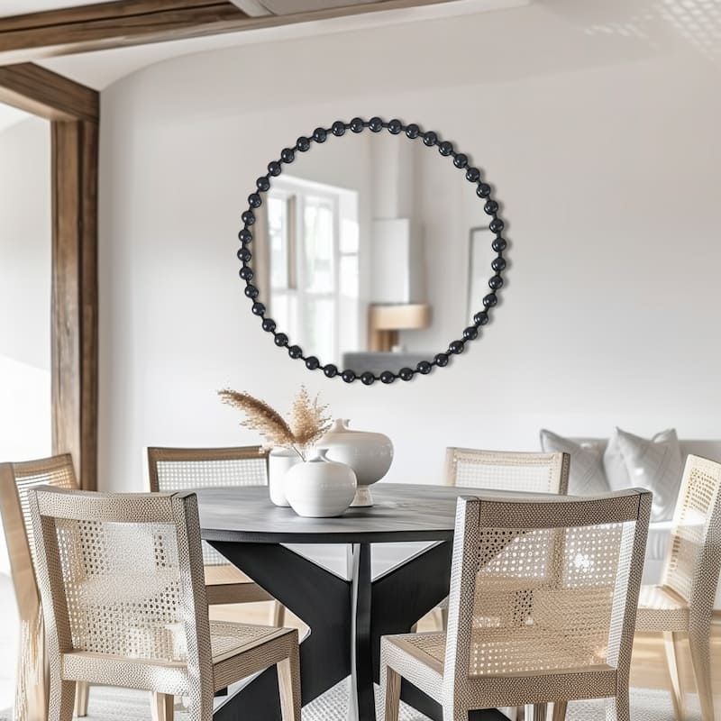 Madison Park Signature Marlowe Beaded Round Wall Mirror