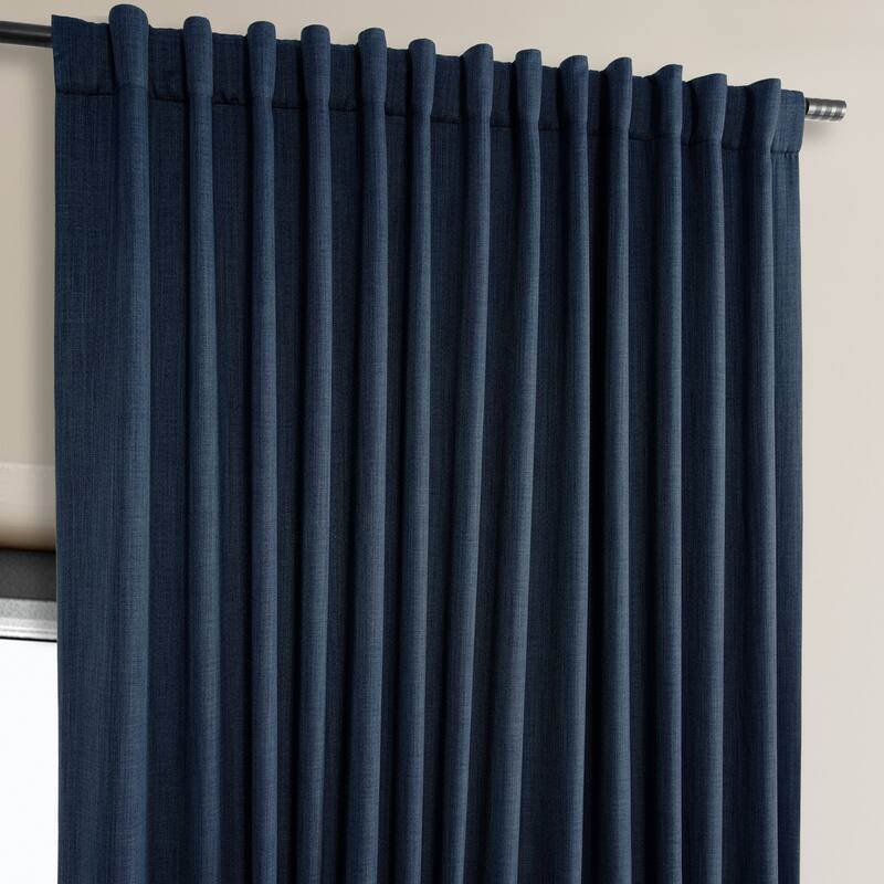 Exclusive Fabrics Faux Linen Extra Wide Room Darkening Curtains Panel - Versatile Privacy Drapery for Wide Windows (1 Panel)