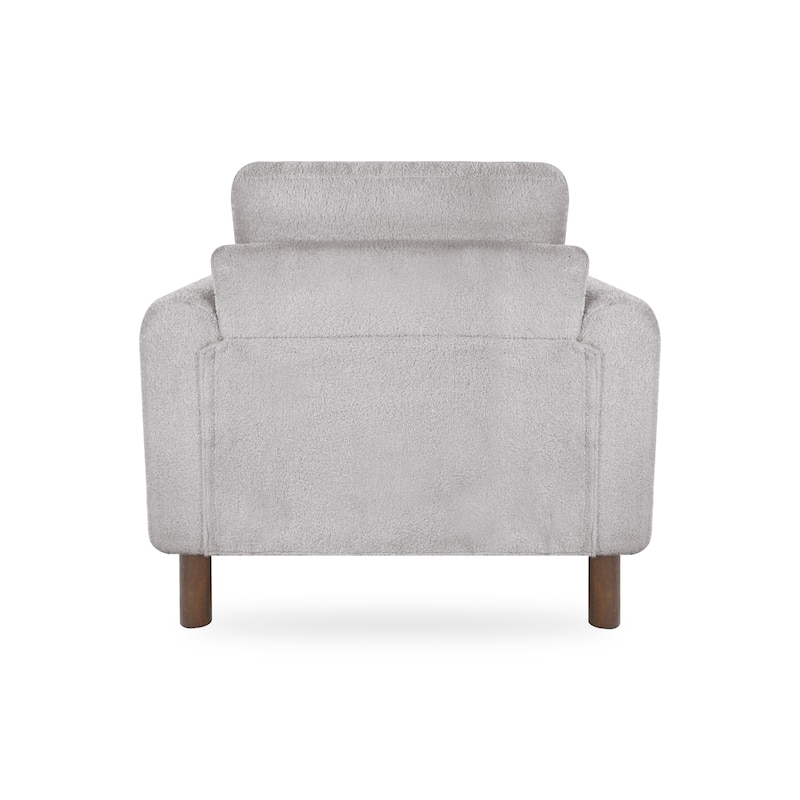 Christopher Knight Home Rowan Accent Chair Curved Handrails Single Sofa with Walnut Legs