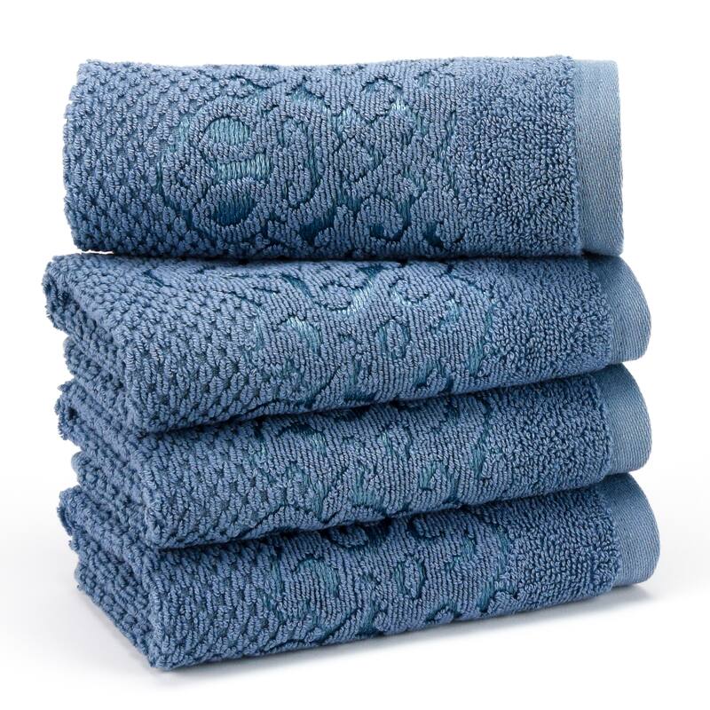 East'N Blue Galata Turkish Cotton Washcloth (Pack of 4) - Wedge Wood Blue