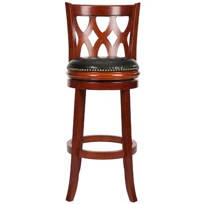SAFAVIEH Mickie Light Cherry Finish 29-inch Swivel Bar Stool - 19" x 18" x 44" - 19Wx18Dx44H