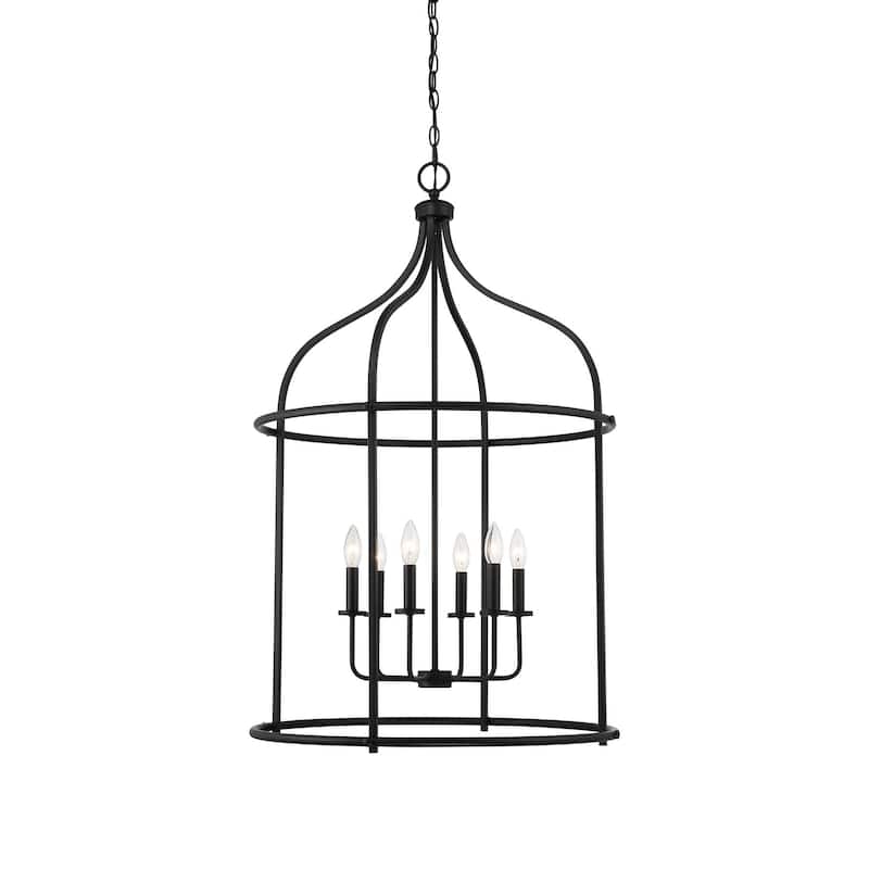 Savoy House 3-7388-6 Brookstone 6 Light 26" Wide Taper Candle Pendant - Matte Black