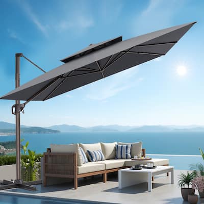 VredHom 10 X 10 ft Square Patio Cantilever-Offset Umbrella