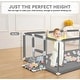 preview thumbnail 4 of 6, Infant 71"x48" 4-Panel Baby Playpen Foldable Playard with Basketball Hoop Grey