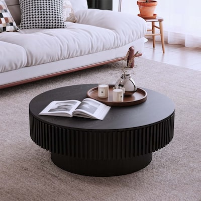 Modern Round Coffee Table with Storage