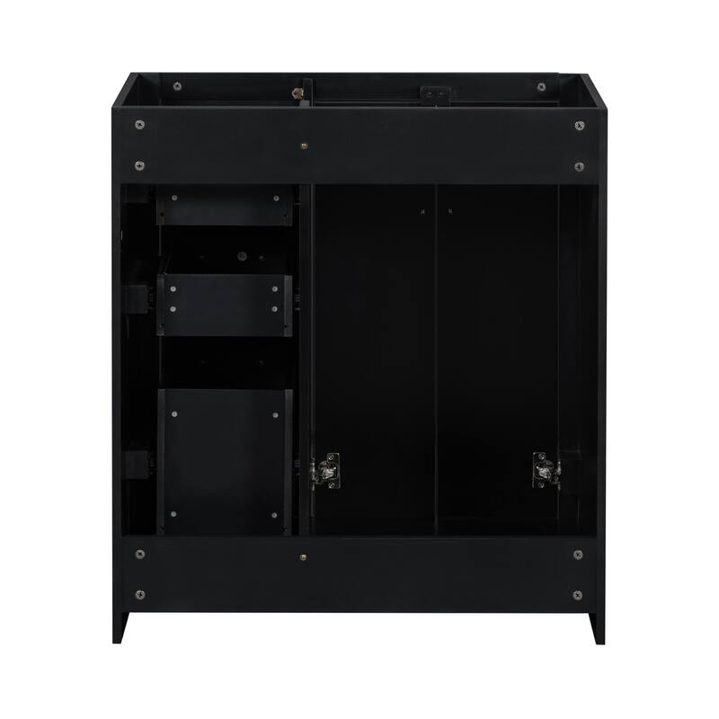 Retro Style Bathroom Vanity Cabinet with Solid Wood Frame, 3 Drawers, Soft-Closing Hinges - 29.53in L Solid Wood+MDF
