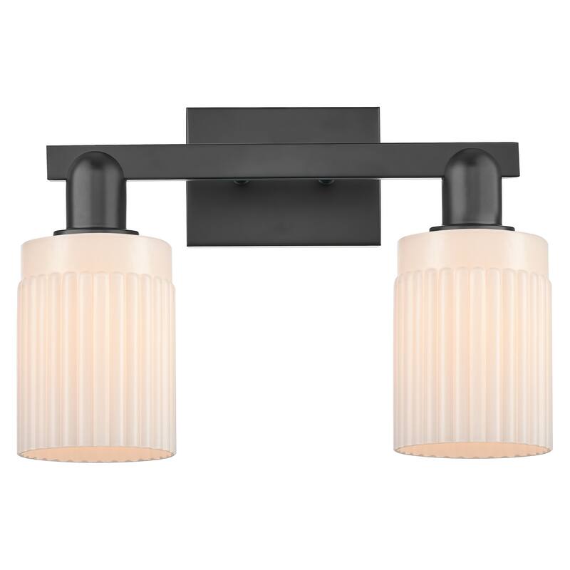 Innovations Lighting 716-2W-11-16 Hadley Vanity Hadley 2 Light 16" - Matte Black / Matte White